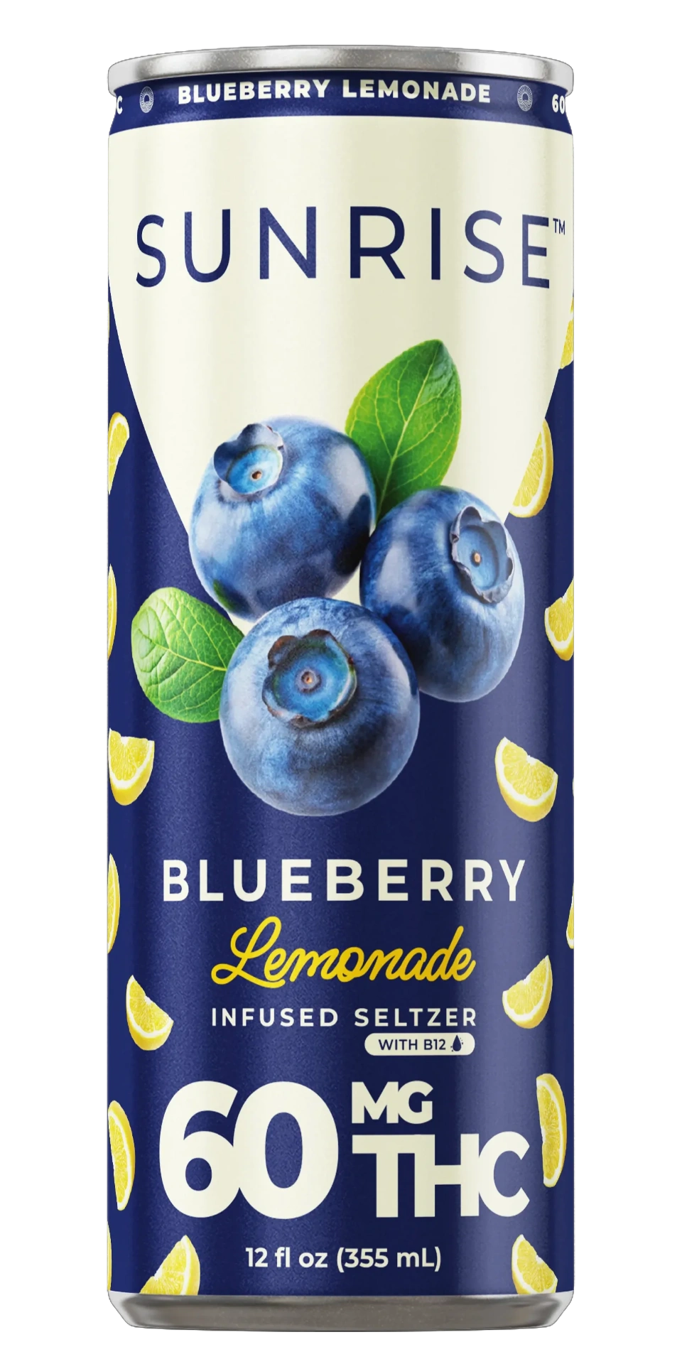 SUNRISE Blueberry Lemonade 60mg hemp-infused THC seltzer can